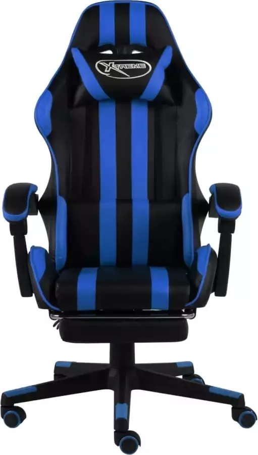 Dolce Vita La Racestoel met voetensteun kunstleer zwart en blauw