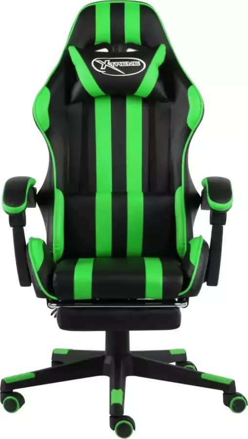 Dolce Vita La Racestoel met voetensteun kunstleer zwart en groen