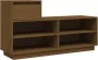 Dolce Vita La Schoenenrek Schoenenopberger Schoenenladekast Schoenenkast met deuren 110x34x61 cm massief grenenhout zwart - Thumbnail 1