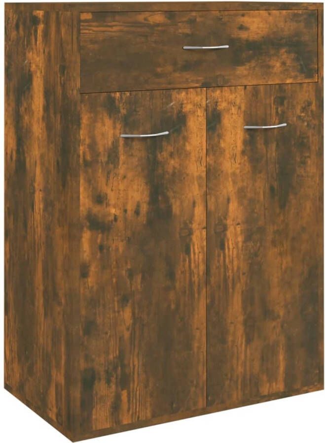 Dolce Vita La Schoenenrek Schoenenopberger Schoenenladekast Schoenenkast met deuren 60x35x84 cm bewerkt hout gerookt eikenkleurig