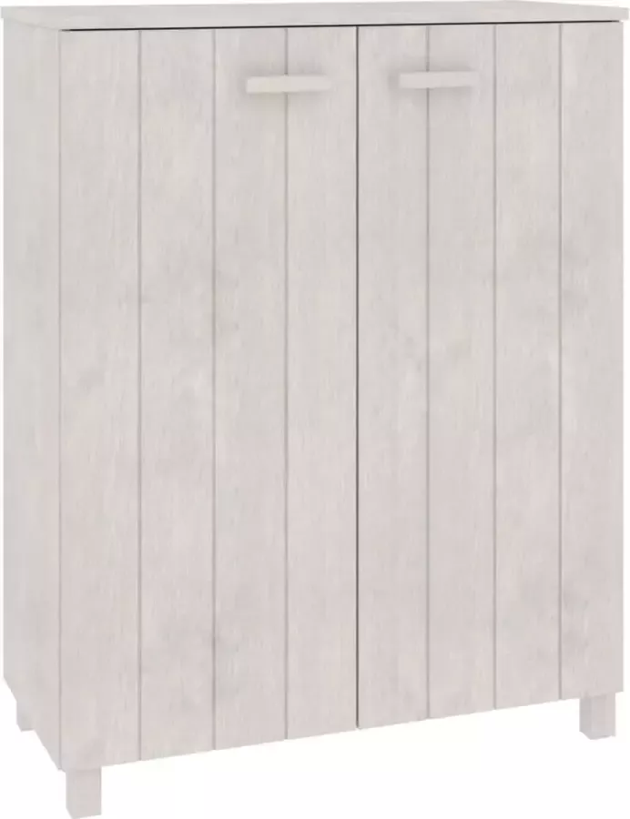 Dolce Vita La Schoenenrek Schoenenopberger Schoenenladekast Schoenenkast met deuren HAMAR 85x40x108 cm massief grenenhout wit