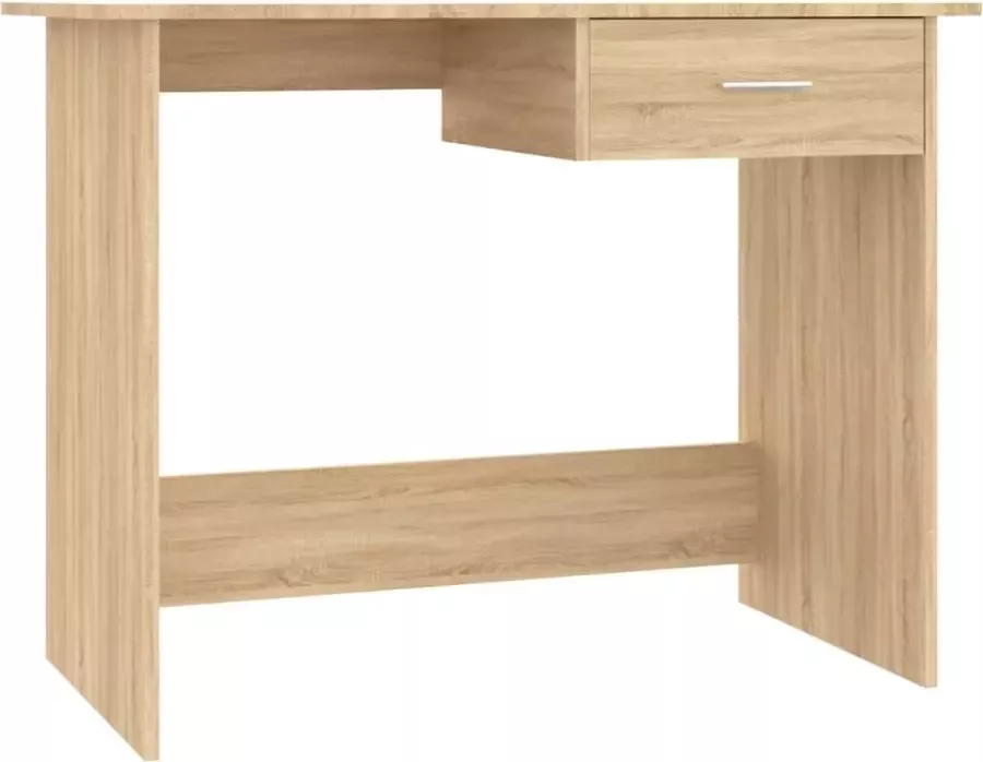 Dolce Vita La Schrijftafel Werktafel Computertafel Kantoorbureau Studiebureau Bureau 100x50x76 cm bewerkt hout gerookt eikenkleurig - Foto 2