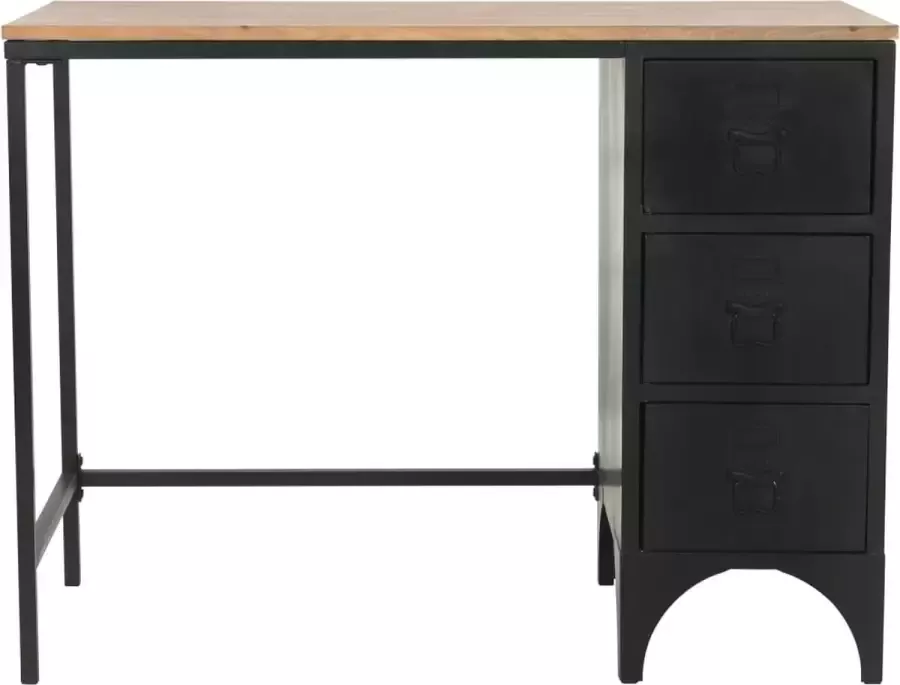 Dolce Vita La Schrijftafel Werktafel Computertafel Kantoorbureau Studiebureau Bureau 100x50x76 cm massief vurenhout en staal