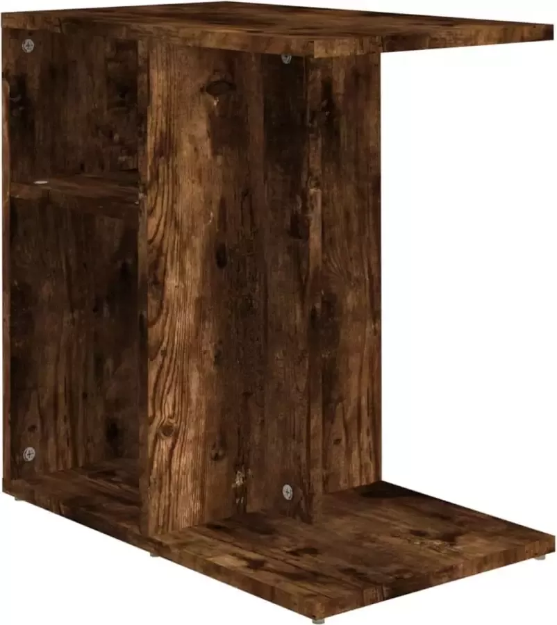 Dolce Vita La Tafeltje Bijzettafel Accenttafel Multifunctionele tafel- Salontafel 50x30x50 cm bewerkt hout gerookt eikenkleurig