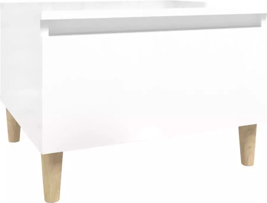 Dolce Vita La Tafeltje Bijzettafel Accenttafel Multifunctionele tafel- Salontafel 50x46x35 cm bewerkt hout hoogglans wit - Foto 3