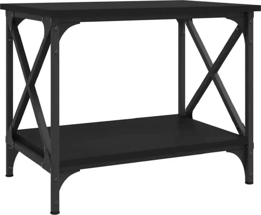 Dolce Vita La Tafeltje Bijzettafel Accenttafel Multifunctionele tafel- Salontafel 55x38x45 cm bewerkt hout zwart