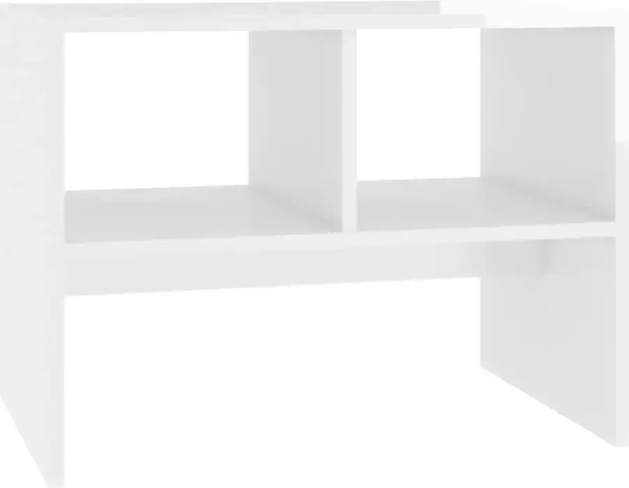 Dolce Vita La Tafeltje Bijzettafel Accenttafel Multifunctionele tafel- Salontafel 60x40x45 cm spaanplaat hoogglans wit