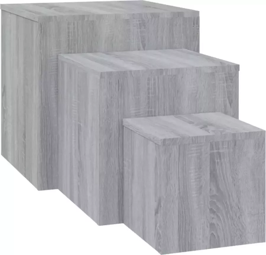 Dolce Vita La Tafeltje Bijzettafel Accenttafel Multifunctionele tafel- Salontafels 3 st bewerkt hout bruineikenkleurig