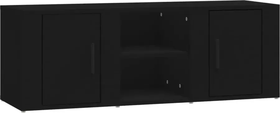 Dolce Vita La Tv-kast Mediameubel Tv-standaard Tv-tafel Televisiemeubel Tv-opbergkast 100x31 5x35 cm bewerkt hout zwart