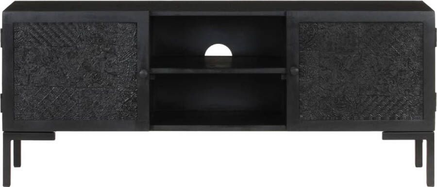 Dolce Vita La Tv-kast Mediameubel Tv-standaard Tv-tafel Televisiemeubel Tv-opbergkast 115x30x46 cm massief mangohout wit - Foto 2