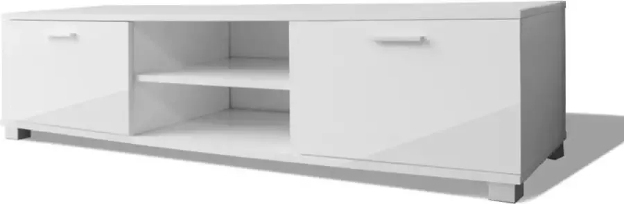 Dolce Vita La Tv-kast Mediameubel Tv-standaard Tv-tafel Televisiemeubel Tv-opbergkast 140x40 3x34 7 cm hoogglans wit