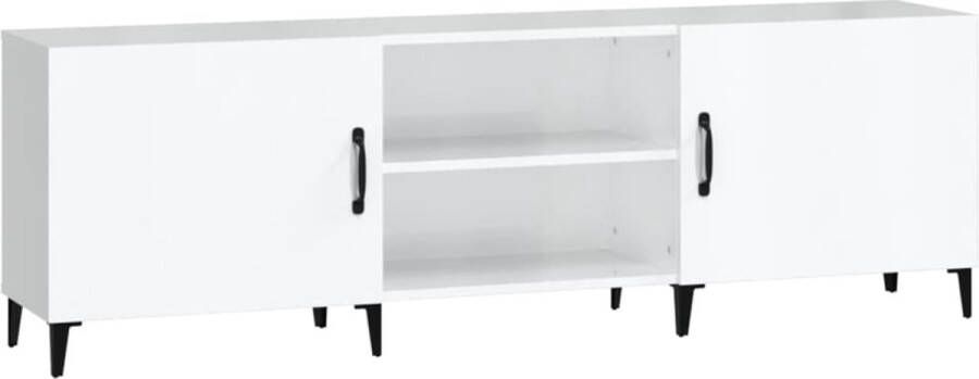Dolce Vita La Tv-kast Mediameubel Tv-standaard Tv-tafel Televisiemeubel Tv-opbergkast 150x30x50 cm bewerkt hout zwart
