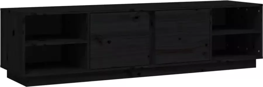 Dolce Vita La Tv-kast Mediameubel Tv-standaard Tv-tafel Televisiemeubel Tv-opbergkast 156x40x40 cm massief grenenhout zwart