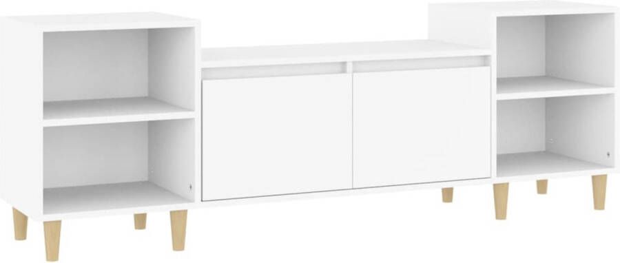 Dolce Vita La Tv-kast Mediameubel Tv-standaard Tv-tafel Televisiemeubel Tv-opbergkast 160x35x55 cm bewerkt hout wit