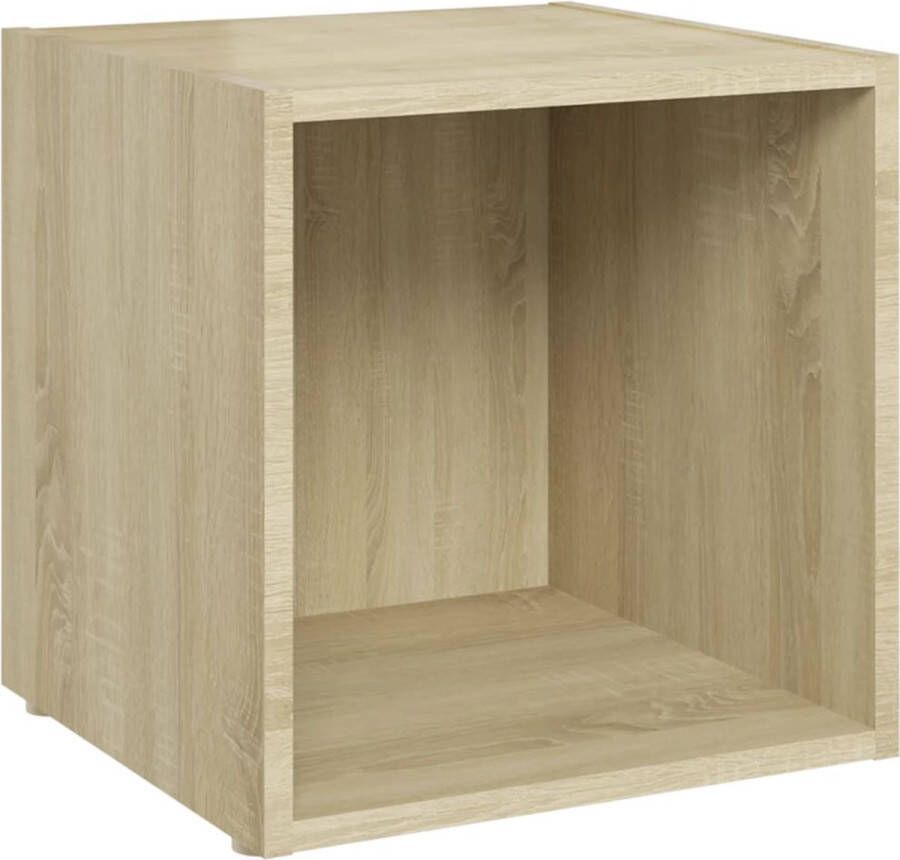 Dolce Vita La Tv-kast Mediameubel Tv-standaard Tv-tafel Televisiemeubel Tv-opbergkast 37x35x37 cm spaanplaat sonoma eikenkleurig