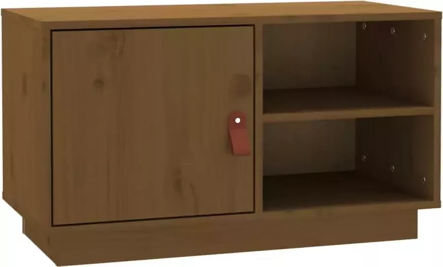 Dolce Vita La Tv-kast Mediameubel Tv-standaard Tv-tafel Televisiemeubel Tv-opbergkast 70x34x40 cm massief grenenhout grijs - Foto 2