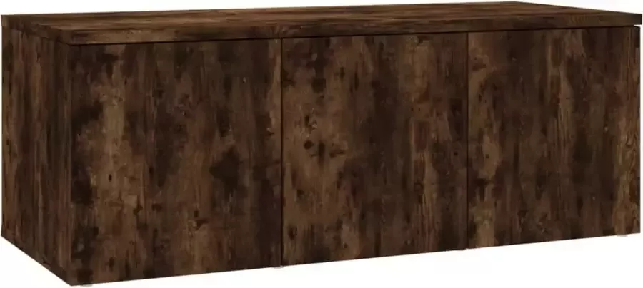 Dolce Vita La Tv-kast Mediameubel Tv-standaard Tv-tafel Televisiemeubel Tv-opbergkast 80x34x30 cm bewerkt hout gerookt eikenkleurig