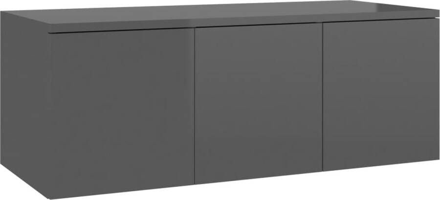 Dolce Vita La Tv-kast Mediameubel Tv-standaard Tv-tafel Televisiemeubel Tv-opbergkast 80x34x30 cm spaanplaat hoogglans grijs