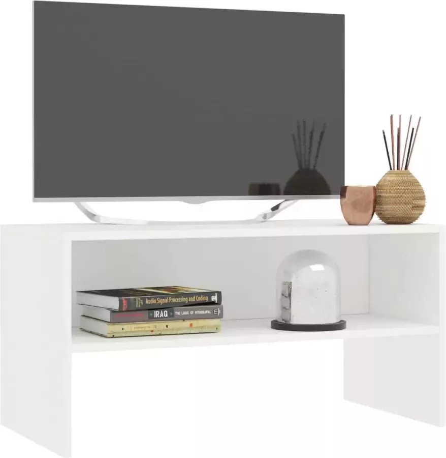 Dolce Vita La Tv-kast Mediameubel Tv-standaard Tv-tafel Televisiemeubel Tv-opbergkast 80x40x40 cm bewerkt hout zwart
