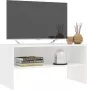 Dolce Vita La Tv-kast Mediameubel Tv-standaard Tv-tafel Televisiemeubel Tv-opbergkast 80x40x40 cm bewerkt hout wit - Thumbnail 1