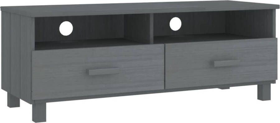 Dolce Vita La Tv-kast Mediameubel Tv-standaard Tv-tafel Televisiemeubel Tv-opbergkast HAMAR 106x40x40 cm massief grenenhout donkergrijs