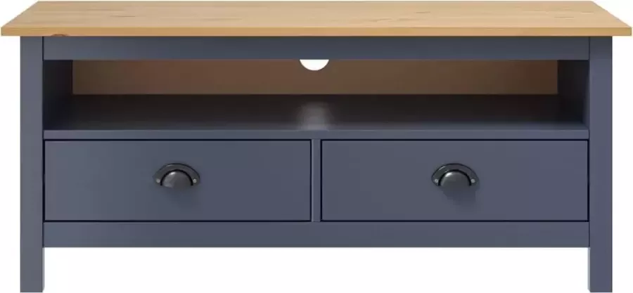 Dolce Vita La Tv-kast Mediameubel Tv-standaard Tv-tafel Televisiemeubel Tv-opbergkast Hill 110x40x47 cm massief grenenhout grijs