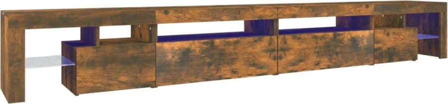 Dolce Vita La Tv-kast Mediameubel Tv-standaard Tv-tafel Televisiemeubel Tv-opbergkast LED-verlichting 140x40x35 5 cm gerookt eikenkleurig