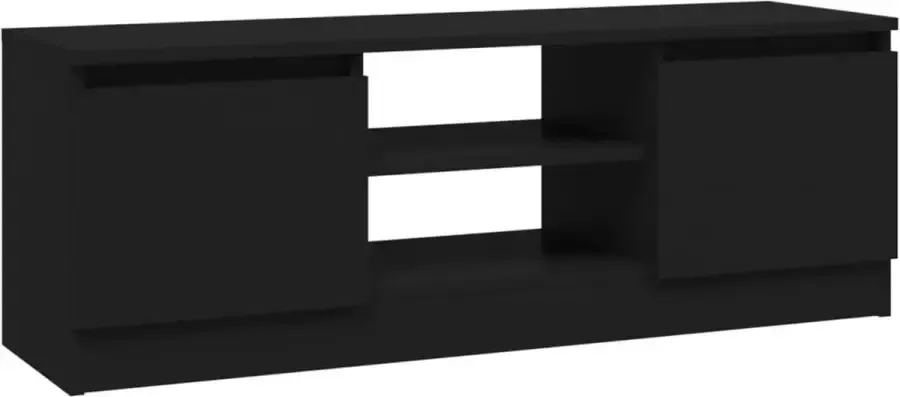 Dolce Vita La Tv-kast Mediameubel Tv-standaard Tv-tafel Televisiemeubel Tv-opbergkast met deur 102x30x36 cm zwart