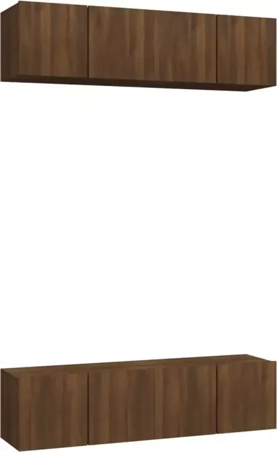 Dolce Vita La Tv-kast Mediameubel Tv-standaard Tv-tafel Televisiemeubel Tv-opbergkasten 4 st 60x30x30 cm bewerkt hout grijs sonoma eiken