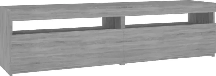 Dolce Vita La Tv-kast Mediameubel Tv-standaard Tv-tafel Televisiemeubel Tv-opbergkasten met LED-verlichting 2 st 75x35x40 cm grijs sonoma