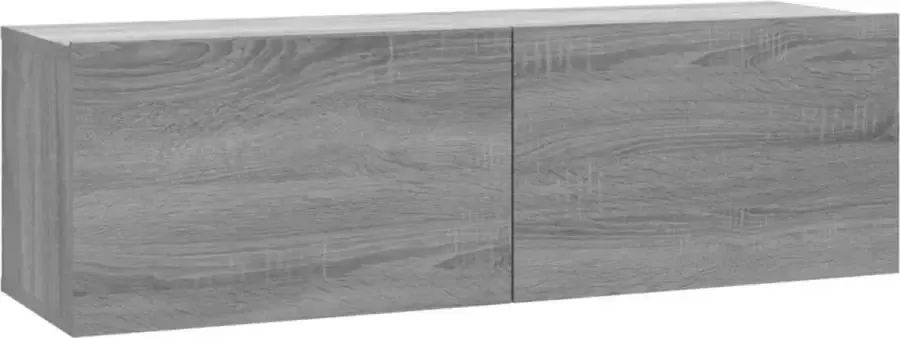 Dolce Vita La Tv-meubelwand Wandplank voor televisie Tv-bevestigingssysteem voor aan de muur 100x30x30 cm bewerkt hout grijs sonoma eikenkleur