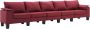 Dolce Vita La VijfzitsZitmeubel Sofa Zitbank Loungebank Hoekbank Relaxbank Loveseat Bank stof wijnrood - Thumbnail 1