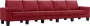 Dolce Vita La VijfzitsZitmeubel Sofa Zitbank Loungebank Hoekbank Relaxbank Loveseat Bank stof wijnrood - Thumbnail 2