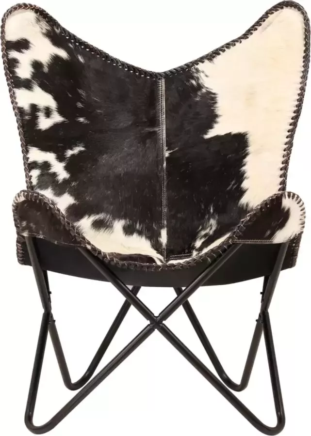 Dolce Vita La Vlinderstoel echt geitenleer zwart en wit