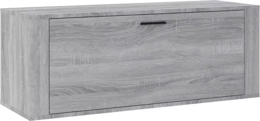 Dolce Vita La Wand Schoenenrek Schoenenopberger Schoenenladekast Schoenenkast met deuren 100x35x38 cm bewerkt hout grijs sonoma