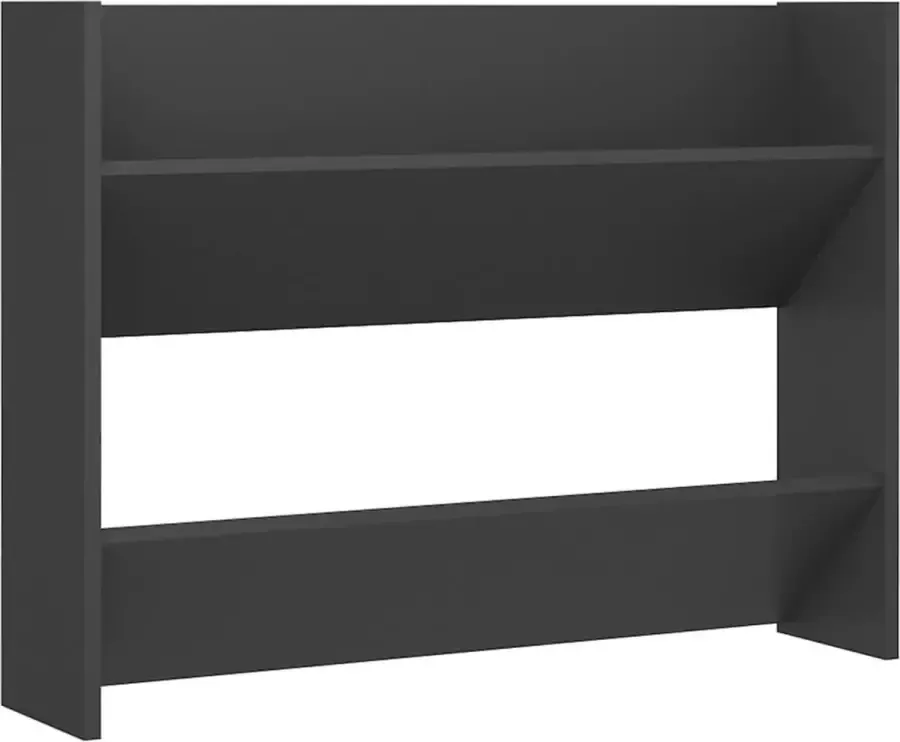 Dolce Vita La Wand Schoenenrek Schoenenopberger Schoenenladekast Schoenenkast met deuren 80x18x60 cm spaanplaat grijs