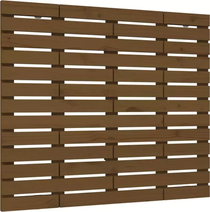 Dolce Vita La Wandhoofdbord Muurbevestigd hoofdbord aan de wand Hoofdeinde bevestigd aan de muur 106x3x91 5 cm massief hout honingbruin - Foto 2