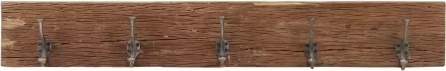 Dolce Vita La Wandkapstok met 5 haken 100x2 5x15 cm massief gerecycled hout