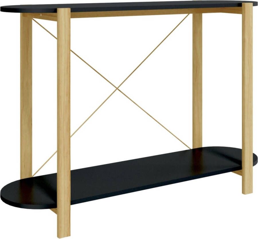 Dolce Vita La Wandplank Opklaptafel Wandmeubel Dressoir tafel Kaptafel 110x38x75 cm bewerkt hout zwart