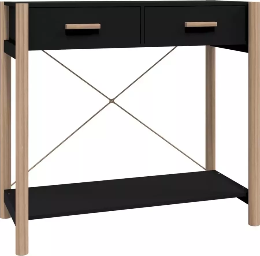 Dolce Vita La Wandplank Opklaptafel Wandmeubel Dressoir tafel Kaptafel 82x38x75 cm bewerkt hout zwart