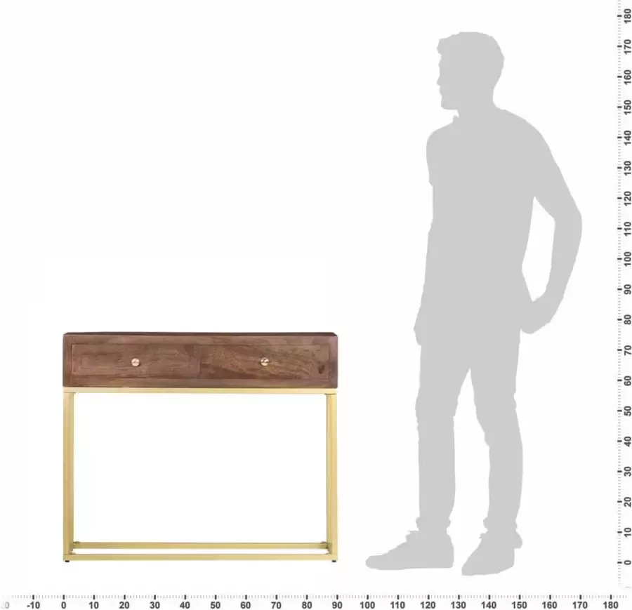 Dolce Vita La Wandplank Opklaptafel Wandmeubel Dressoir tafel Kaptafel 90x30x75 cm massief mangohout