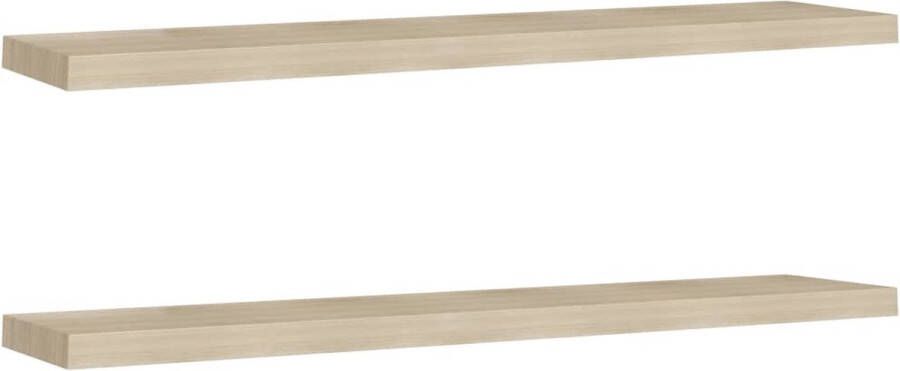 Dolce Vita La Wandplanken Muurplanken Wandrekken Opbergplanken Wandplankenset Zwevende planken zwevend 2 st 120x23 5x3 8 cm MDF eikenkleurig