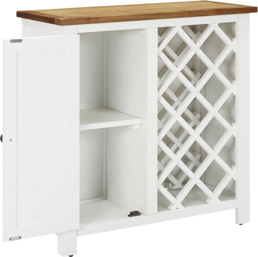 Dolce Vita La Wijnrek Wijnkast 80x32x80 cm massief eikenhout