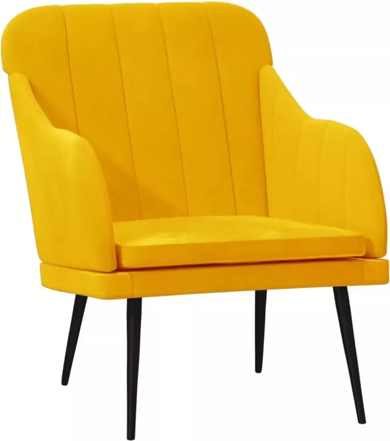 Dolce Vita La Zetel Leunstoel Clubstoel Comfortstoel Relaxzetel 63x76x80 cm fluweel geel