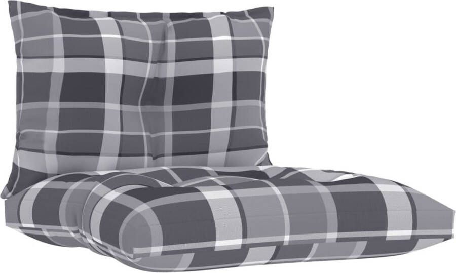 Dolce Vita La Zitmeubel Sofa Zitbank Loungebank Hoekbank Relaxbank Loveseat Bankkussens pallet 2 st ruitpatroon stof grijs