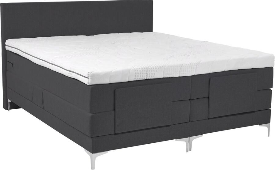 Dolcezza NovaFlex Elektrische Antraciet Boxspring Set 180X200 7-Zone Pocketvering Matras met topper – Modern Comfotable Design