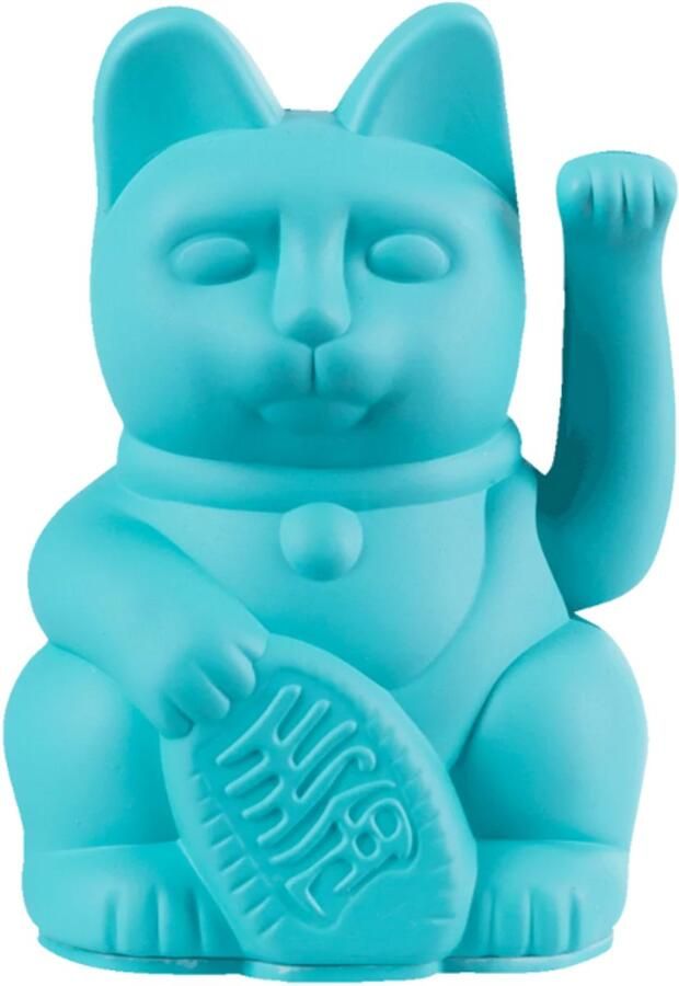 Donkey Products Lucky Cat – Zwaaiende Gelukskat Mini Turquoise – Donkey s – 9 8 cm – Kunststof