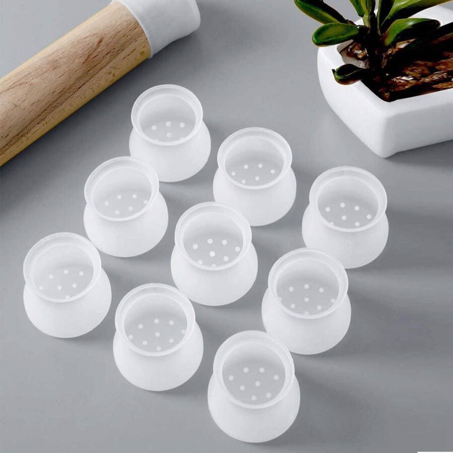 Doodadeals Tafelpoot Beschermers Siliconen Tafelpoot Doppen Stoelpoot Beschermers Stoelpootdoppen Wit Elastisch ø 39 – 42 mm 12 stuks