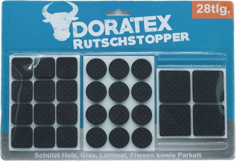 Doratex Meubel vloerbeschermers 28-delig zwart zelfklevend antislip Meubelviltjes
