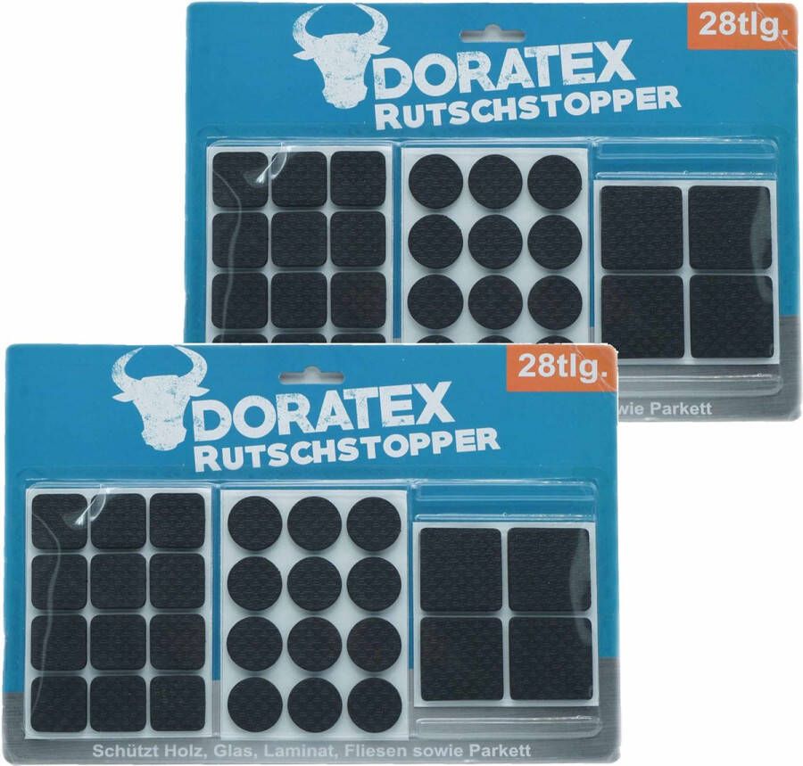 Doratex Meubel vloerbeschermers -56-delig zwart zelfklevend antislip Meubelviltjes